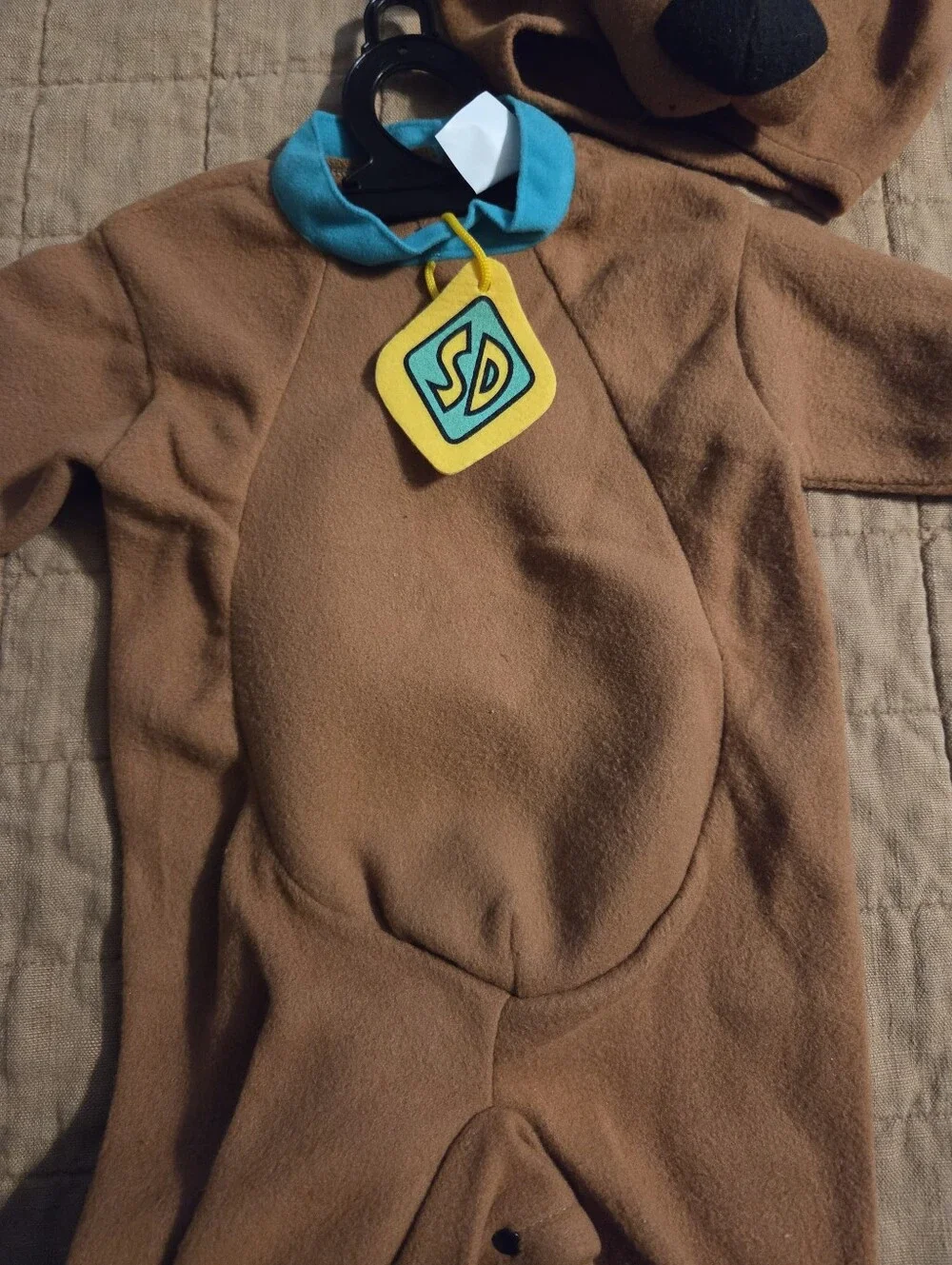 Scooby-Doo Kids Costume Brown Fleece Hoodie with SD Medallion